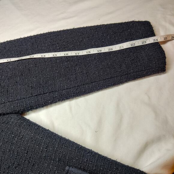 Talbots Plus Grosgrain Ribbon Trim Tweed Preppy Blazer Jacket Black 16W Academia - Picture 13 of 14